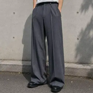 90s 빈티지 그레이 스트라이프 와이드 슬랙스