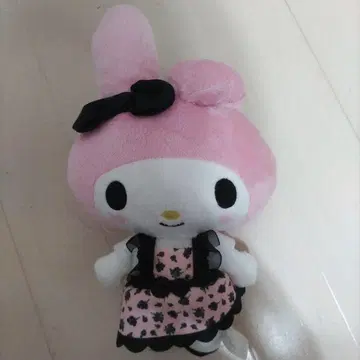 My Melody 봉제 인형 블랙 리본 꽃무늬 드레스
