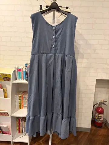 슬리브리스 롱 원피스 5L 블루