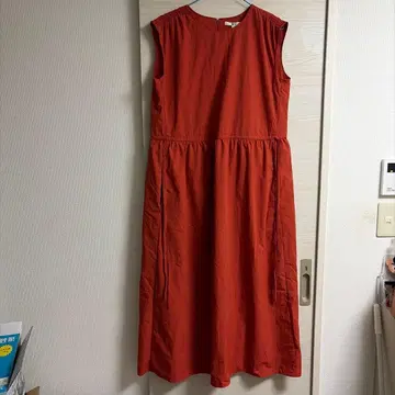 UNIQLO :C 개더 원피스 오렌지