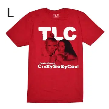 정품 새상품 TLC 티엘씨 티셔츠 랩 티셔츠 레드 L