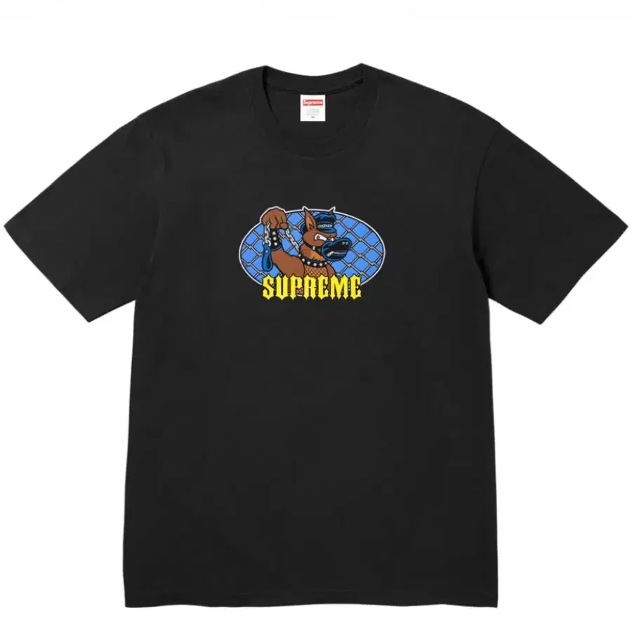 새상품 정품 M,L,XL 슈프림 리쉬 티셔츠 블랙 26SS 강아지 개 도그 반팔