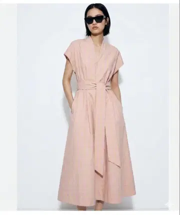 [ 새상품 ] ZARA 체크 무늬 포플린 원피스 L
