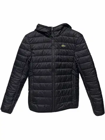 LACOSTE 다운 자켓 블랙 후드 부착