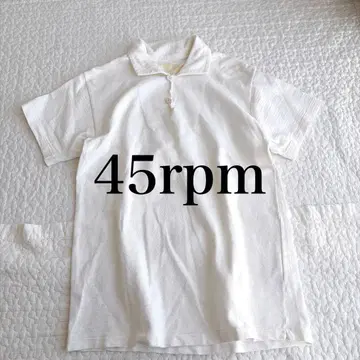 45R 45rpm 코튼 피케 셔츠 화이트 일본제 2 하이비스커스