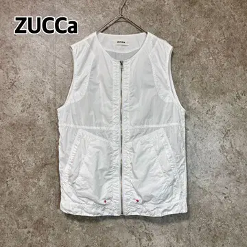 주카 zucca 집업 밀리터리 베스트 화이트 슬리브리스