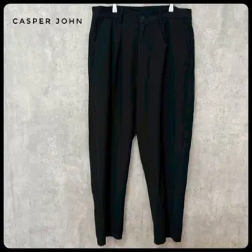 Casper John 와이드 슬랙스 블랙 턱 L