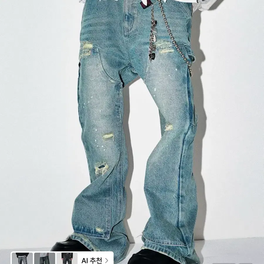 (새상품)스키즘 인듀싱 DOUBLE KNEE BOOT CUT JEANS, BLUE M(28~31)