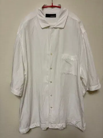 LARDINI 반팔 린넨 셔츠 화이트 ( M )