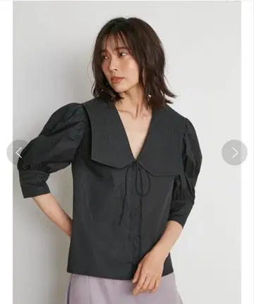 스나이델 ORGANICS 빅 칼라 블라우스 블랙