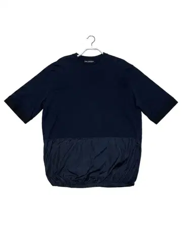 닐바렛 이소재 절개 티셔츠 M 블랙 20SS