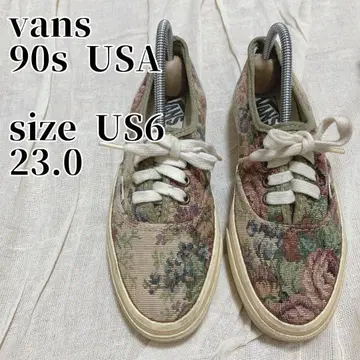90s USA제 VANS 오센틱 고블랑 꽃무늬 빈티지 23