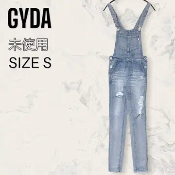 [ 미사용 ] GYDA 데미지 데님 스키니 살로펫 아이스 블루
