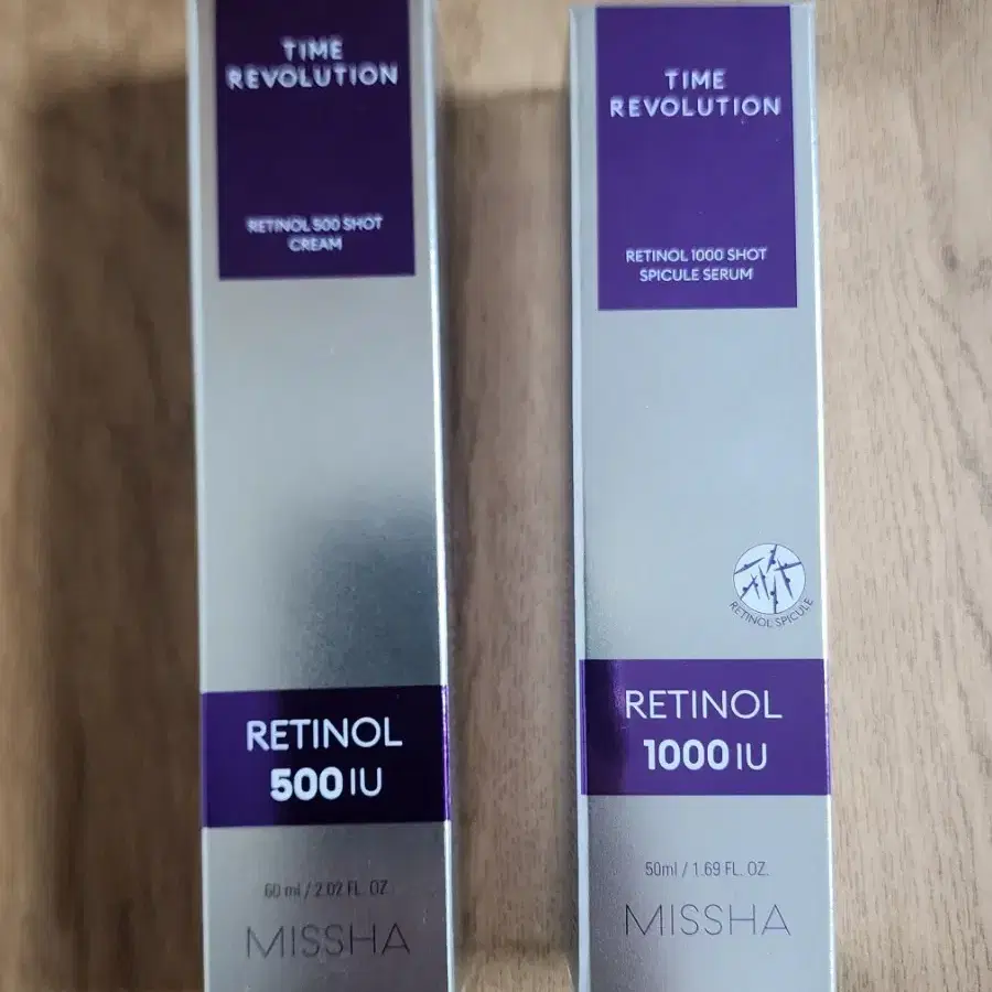 미샤 타임 레볼루션 레티놀 500샷크림/1000샷세럼 (새상품)
