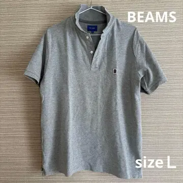 BEAMS 남성용 피케 셔츠 그레이 L 사이즈
