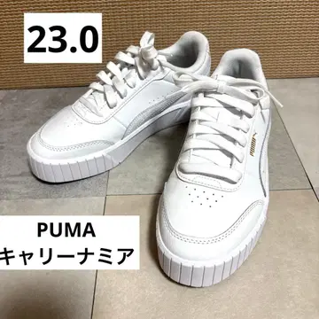 [ 미사용 ] PUMA 칼리나 미아 통굽 스니커즈 화이트/골드 23.0