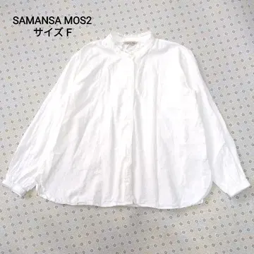 [새상품급] 사만사 모스모스 화이트 노카라 블라우스 레이스 옷깃 F