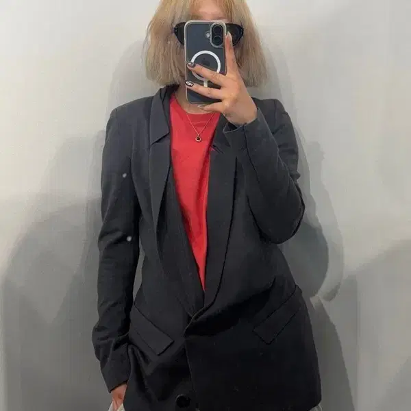 66 타임 여성 그레이 블레이저