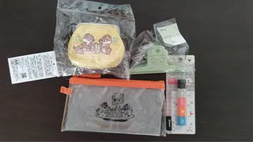 칩과 데일 굿즈 세트 가마구치 파우치 클립