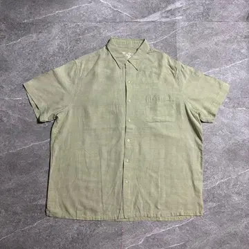 Tasso Elba ISLAND 실크린넨 셔츠 XL 라이트 그린
