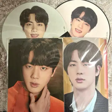 [ 미사용품 ] BTS JIN 부채 2장 프리미엄 사진 2장 세트