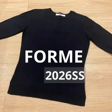 FORME 히가시하라 아키 5부 소매 스트레치 니트 카네코 아야 콜라보 블랙 네이비