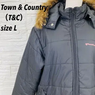 T&C 타운&컨트리 패딩 자켓 블랙 L 퍼 후드 탈부착 가능