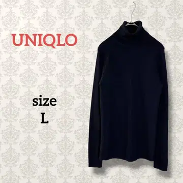 유니클로 [ L ] 엑스트라 파인 메리노 리브 터틀넥 스웨터 캐주얼
