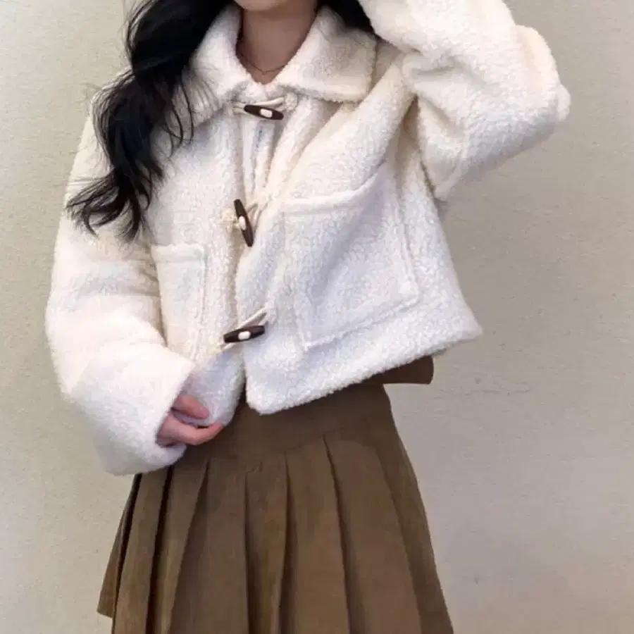 더플 뽀글이 누빔 숏코트 에이블리