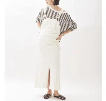 새상품급 Healthy DENIM 데님 살로펫 스커트 화이트 M