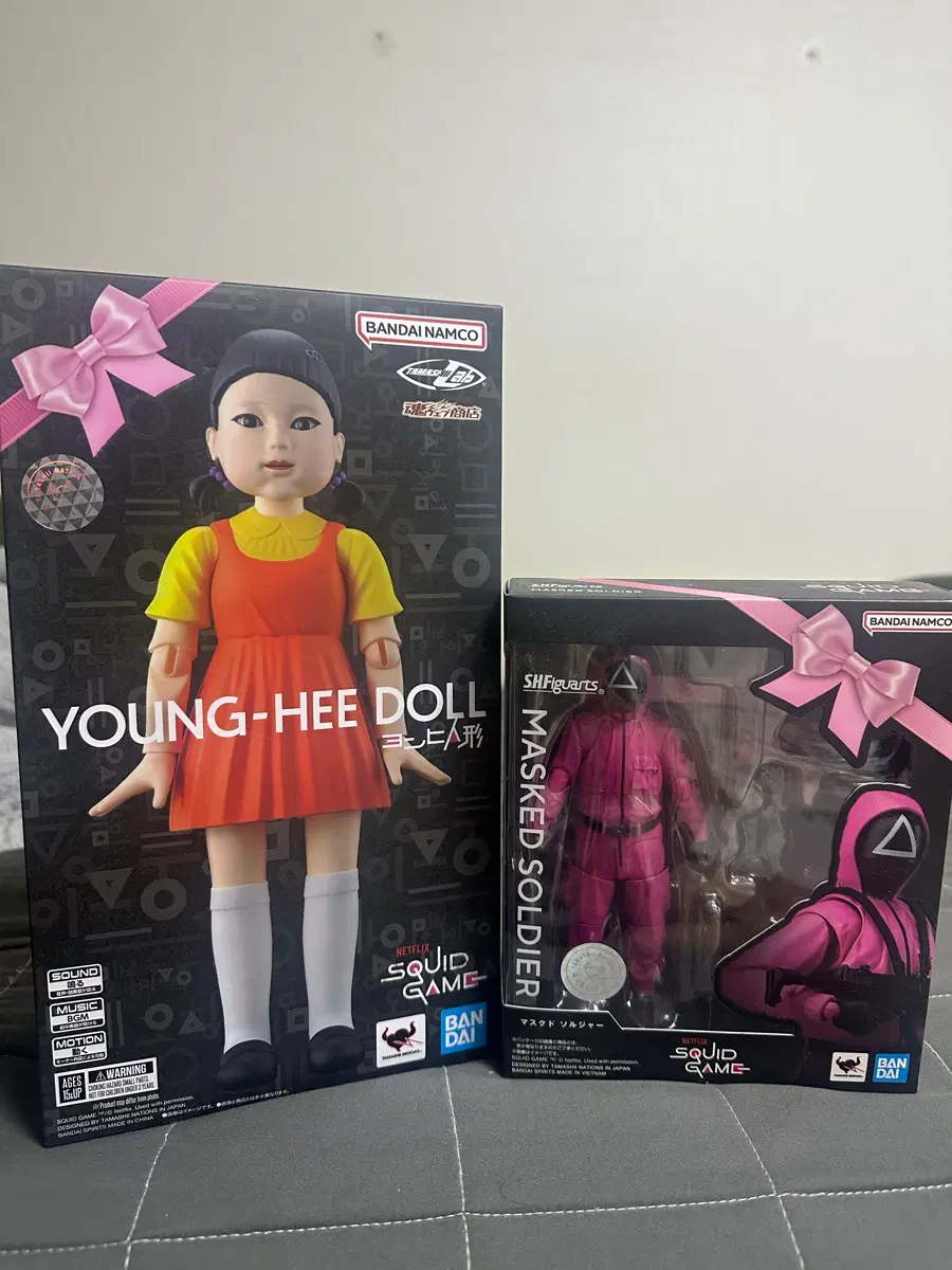 [완전새상품] 오징어게임 타마시랩 영희 & S.H.Figuarts 핑크요원 피규어 2종 일괄