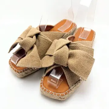 키다리 아저씨 리본 샌들 에스파드리유 베이지 S 22.5cm