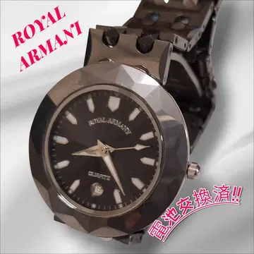 [ 작동품 ] ROYAL ARMANI 블랙 다이얼 쿼츠 손목시계 남녀 공용