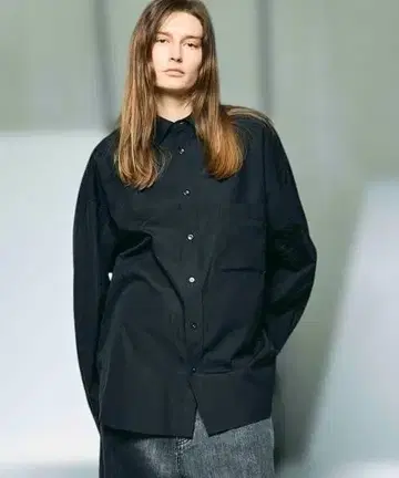 메종 스페셜 x 토마스 메이슨 오버 셔츠 블랙 1
