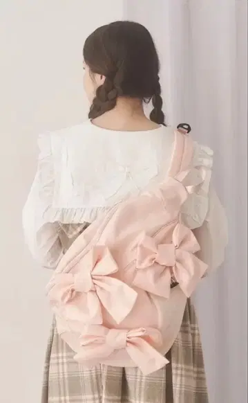메리제니 리본 원숄더백 핑크
