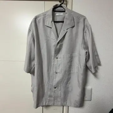 LIDNM 오픈 카라 셔츠 반팔 큐프라 셔츠 드레이프 오픈 카라