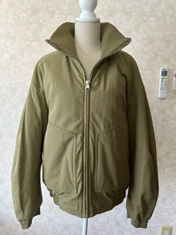 ZARA 남성용 스탠드 카라 블루종 카키