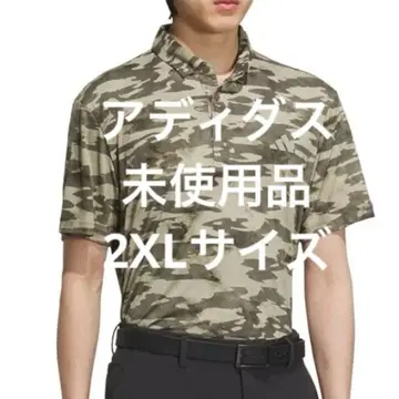 아디다스 골프웨어 반팔 피케 셔츠 카모플라주 패턴 2XL 사이즈 카키색 계열
