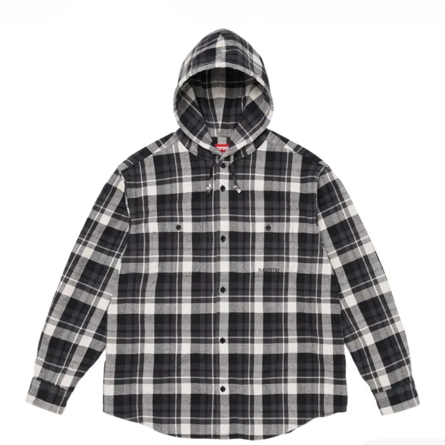 정품 S,M,L,XL 슈프림 후드 플란넬 셔츠 블랙 26SS 아우터 간절기