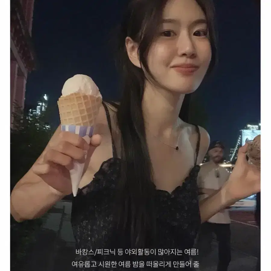 언더비 Amour 플라워 블라우스 빈티지블랙