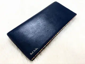 폴스미스 시그니처 스트라이프 티핑 덮개 장지갑 블랙