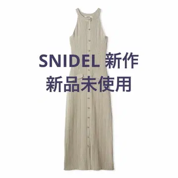 SNIDEL 스나이델 홀터넥 리브 니트 원피스