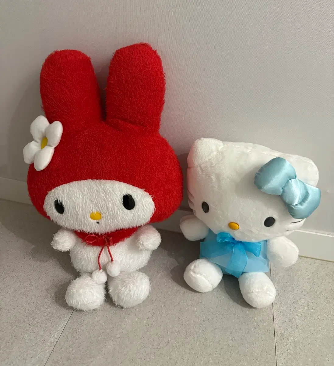 산리오 고전 빨간두건 마이멜로디 하늘색 헬로키티 인형 마스코트 누이