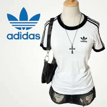 adidas 아디다스 오리지널 티셔츠 피치티 반팔 화이트 블랙 Y2K