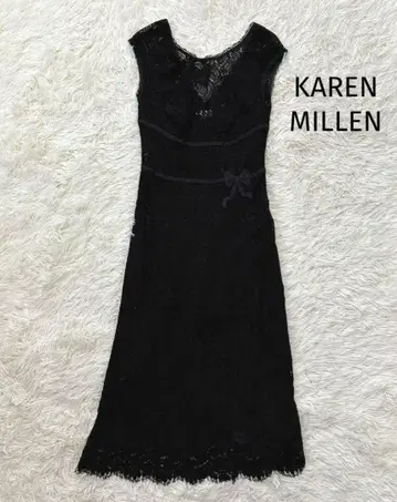 KAREN MILLEN 카렌미렌 레이스 원피스 슬리브리스 리본