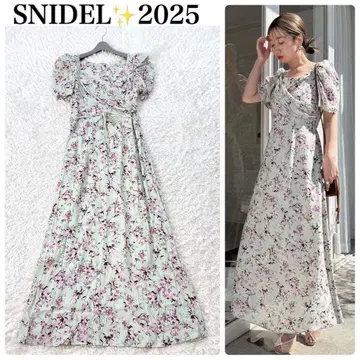 SNIDEL 스나이델 레이온 카슈쿨 프린트 원피스 2025 꽃무늬