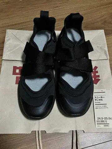 무인양품 스니커즈 샌들 블랙 24.5~25.0cm