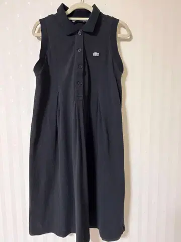 LACOSTE 슬리브리스 폴로 원피스 블랙 34