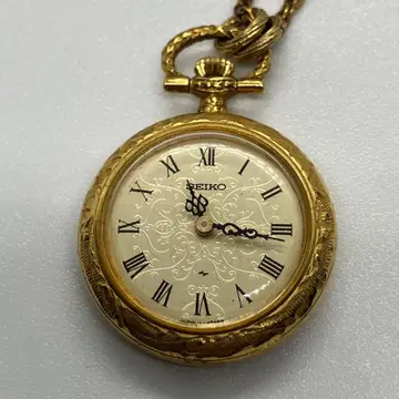새상품급 가동품 SEIKO 펜던트 워치 골드 컬러 로만 인덱스