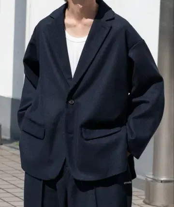 오버 사이즈 셋업, 테일러드 자켓 팬츠 네이비